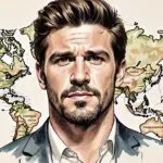 Pedro Pascal sketching maps by campfire