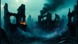 Post-Apocalyptic City Ruins Survivor