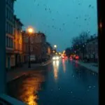 Rainy Window Reflections Photo