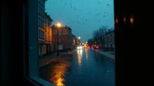 Rainy Window Reflections Photo