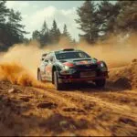 Rally Car Dirt Road Action Slide