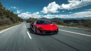 Red Supercar in Motion Blur