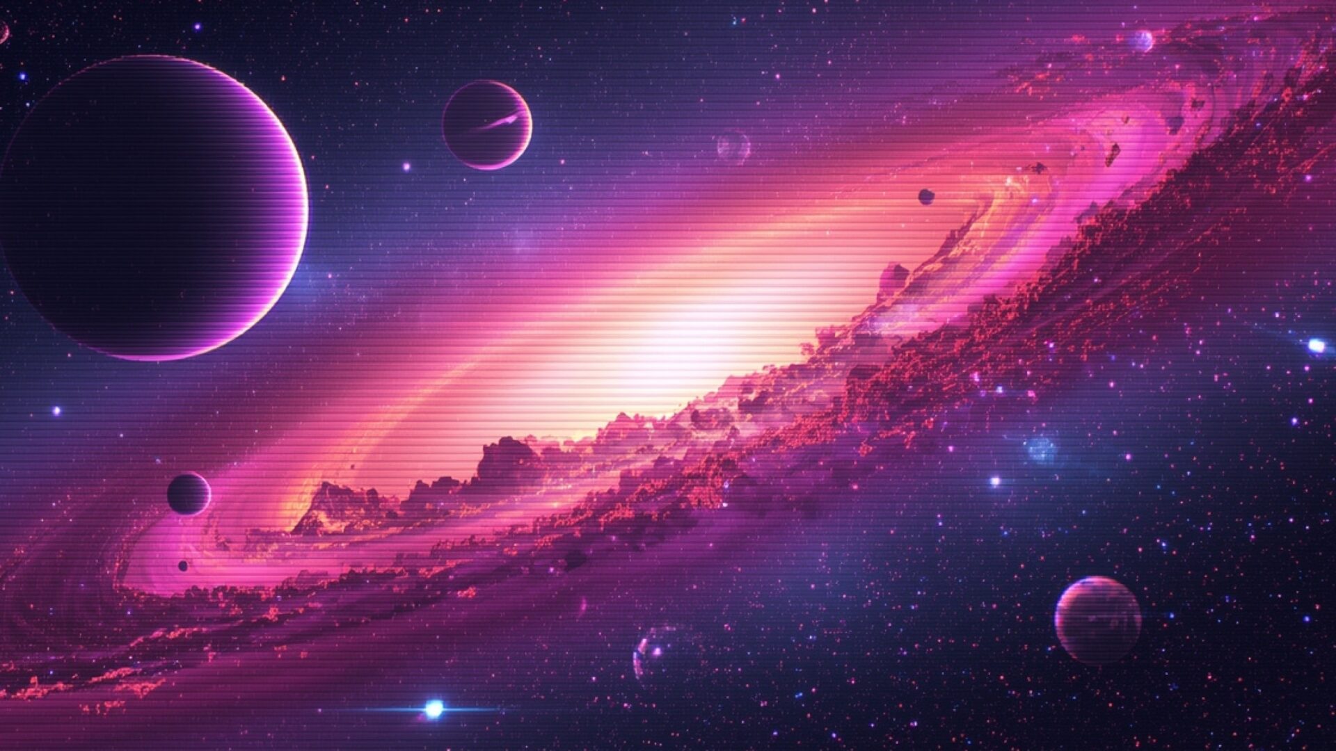 retro 80s vcr glitch space graphic wallpaper, space & science, 80s, glitch, graphic, retro, space, synthwave, vcr, desktop, mobile, background