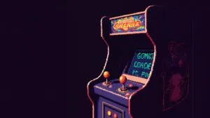 Retro Gaming Arcade Cabinet Pixel Art