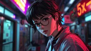 Retro Manga Style 90s Aesthetic Character