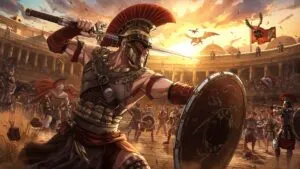 Roman Gladiator Girl in Arena