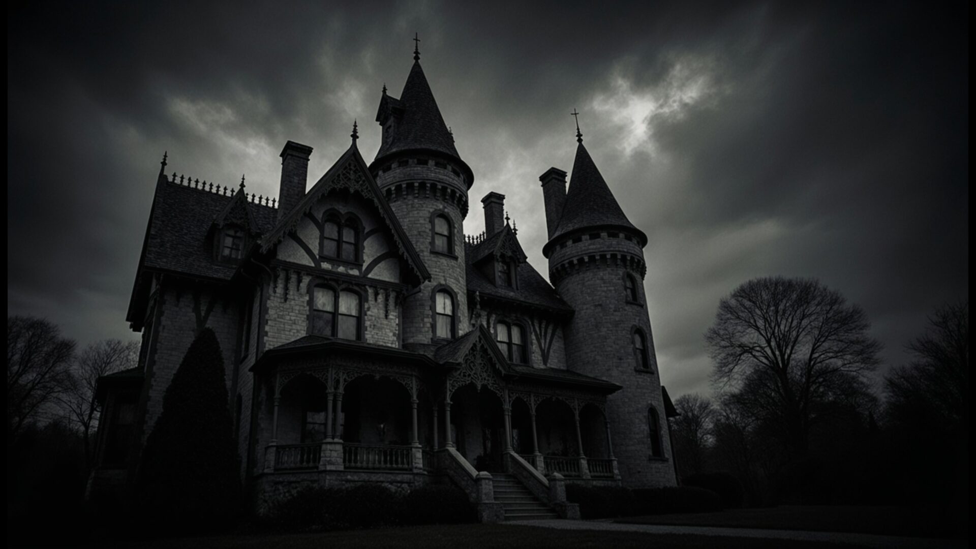 romantic gothic castle haunted house wallpaper, halloween, architecture, castle, dark love, haunted house, romantic gothic, desktop, mobile, background