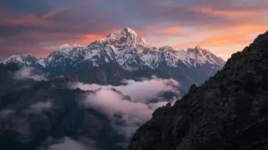 Rugged Peaks of the Himalayas at Dawn