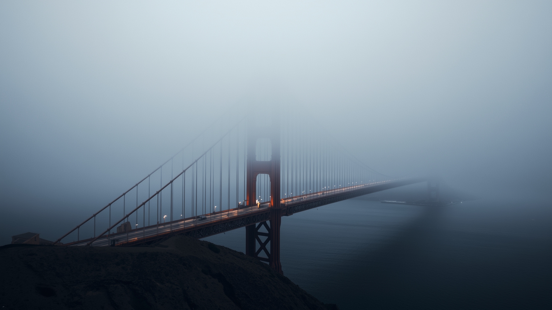 san francisco golden gate bridge fog wallpaper, cities & architecture, california, fog, golden gate bridge, iconic, landmark, san francisco, desktop, mobile, background