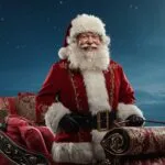 Santa’s Sleigh Crossing Winter Sky