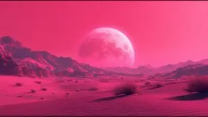 Sci-Fi Landscape Neon Pink Desert