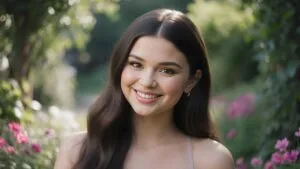 Selena Gomez AI Smiling in Garden
