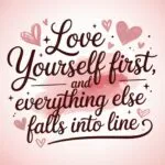 Self Love Quote Pink Heart Aesthetic Typography