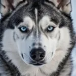 Siberian Husky Portrait Intense Gaze