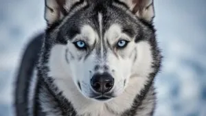 Siberian Husky Portrait Intense Gaze