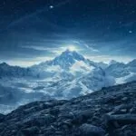 Silent Peaks Under the Midnight Sun