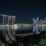 Singapore Marina Bay Sands Night Panorama
