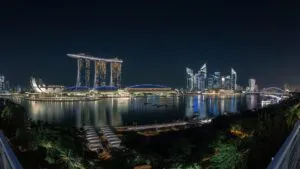 Singapore Marina Bay Sands Night Panorama