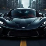 Sleek Black Luxury Exotic Car Front View