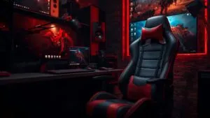 Sleek Black and Red Gaming Chair Setup