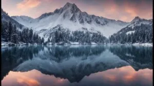 Snowy Mountain Reflection