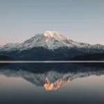 Snowy Peak Alpine Lake Reflection Calm