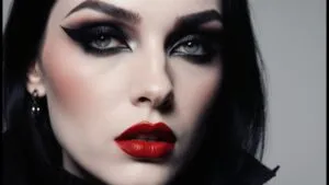 Soft Vampire Makeup Red Lips Dark