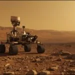 Space Exploration Rover on Mars Surface