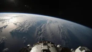 Space Station View Earth Orbit Minimal