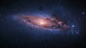 Spiral Galaxy in Violet Hues