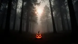 Spooky Forest Fog Cinematic Horror Atmosphere
