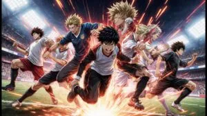 Sports Manga Team Dynamic Action Scene