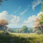 Spring Picnic Under Blooming Trees