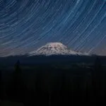 Star Trails Over Mount Rainier