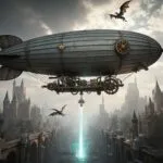 Steampunk Airship Floating Metropolis