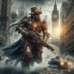 Steampunk Knight Patrolling Gear City