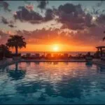 Summer Sunset Pool Party View Aesthetic