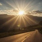 Sunburst Through a Mountain Pass