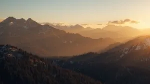 Sunlight Kissing the Mountain Tops