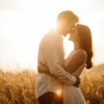 Sunlit Embrace in Field