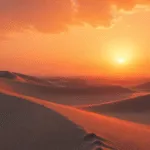 Sunset Over Desert Dunes