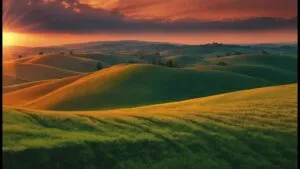 Sunset Above Rolling Hills