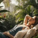 Taylor Swift Relaxing in a Tropical Garden