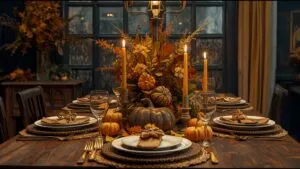 Thanksgiving Harvest Table Pumpkins Fall Decor