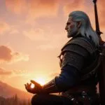 The Witcher 3 Geralt Meditation Sunrise