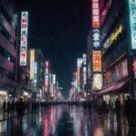 Tokyo Shinjuku Neon Cyberpunk Rain