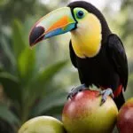 Tropical Toucan Sitting on Fruit