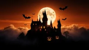 Vampire Castle Silhouette at Dusk