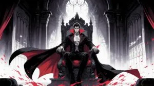 Vampire Lord Elegant Castle Throne Room Scene