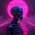 Vaporwave Skull Synth Image